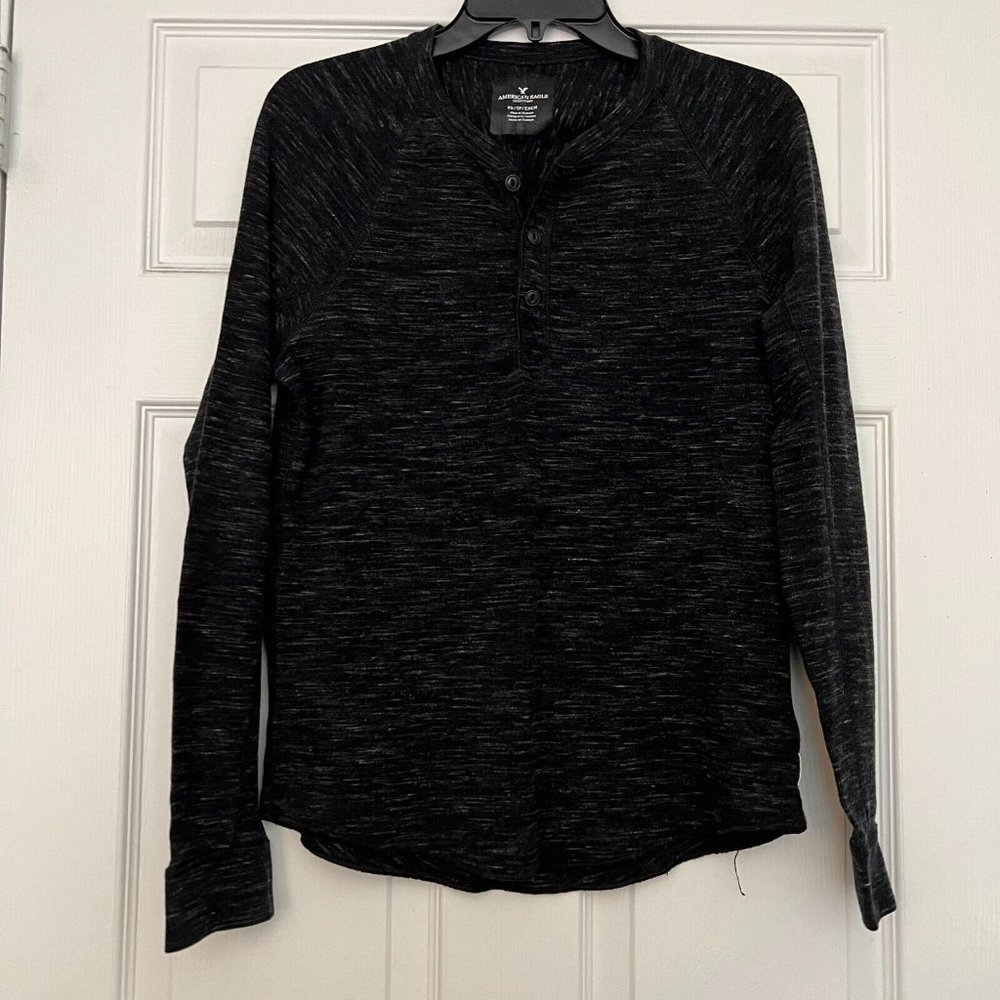 American Eagle Outfitters Men's Black White Blend Button Top Size XS